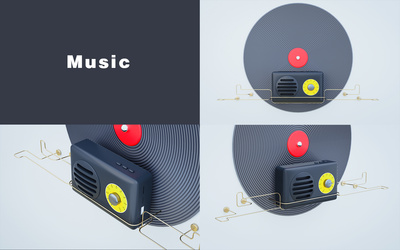 C4D产品建模练习:蓝牙音箱